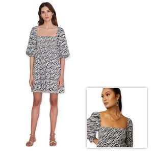 Faithfull The Brand Alina Zebra Print Mini Dress